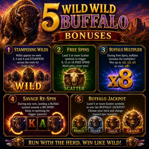5 Wild Wild Buffalo Bonuses