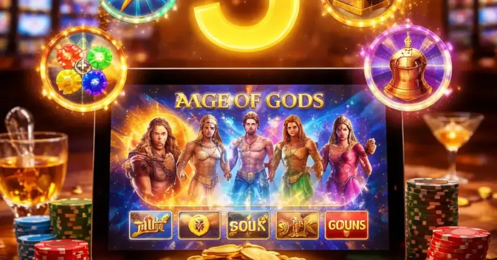 5 Age of Gods Slot Bonuses Explained, Age of Gods slot, Age of Gods bonuses