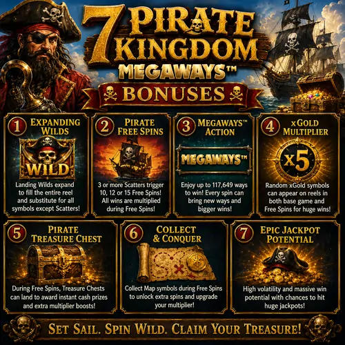 7 Pirate Kingdom Megaways Bonuses