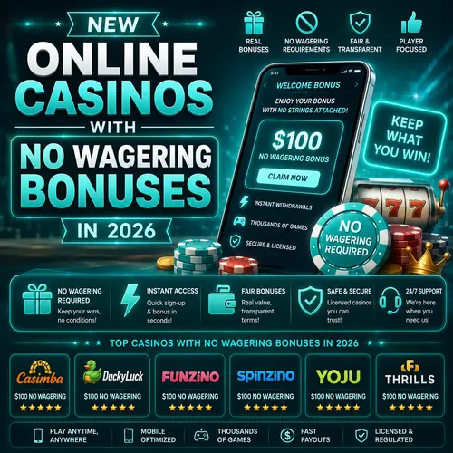 New Online Casinos with No Wagering Bonuses