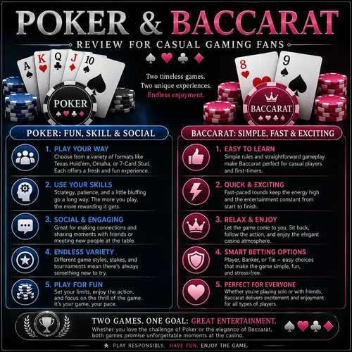 Poker and Baccarat Review for Casual Gaming Fans