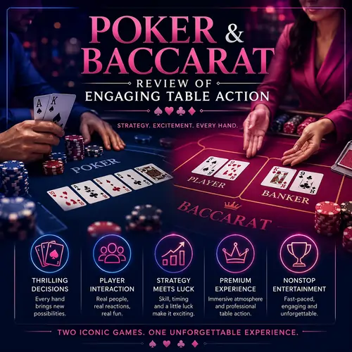 Poker and Baccarat Review of Engaging Table Action