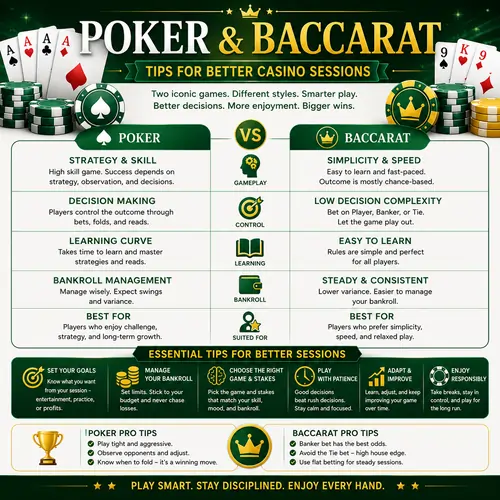 Poker and Baccarat Tips for Better Casino Sessions