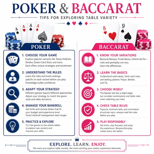 Poker and Baccarat Tips for Exploring Table Variety